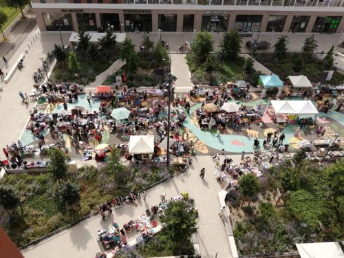 Place de la charte des libertés communales vue du ciel